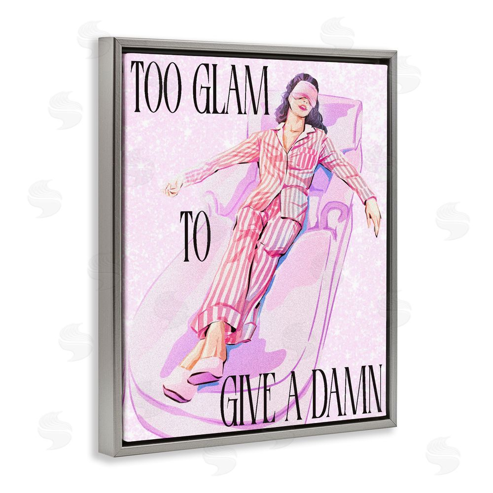 Ziwei Li To Glam To Care Gray Floating Framed Canvas Wall Art Print