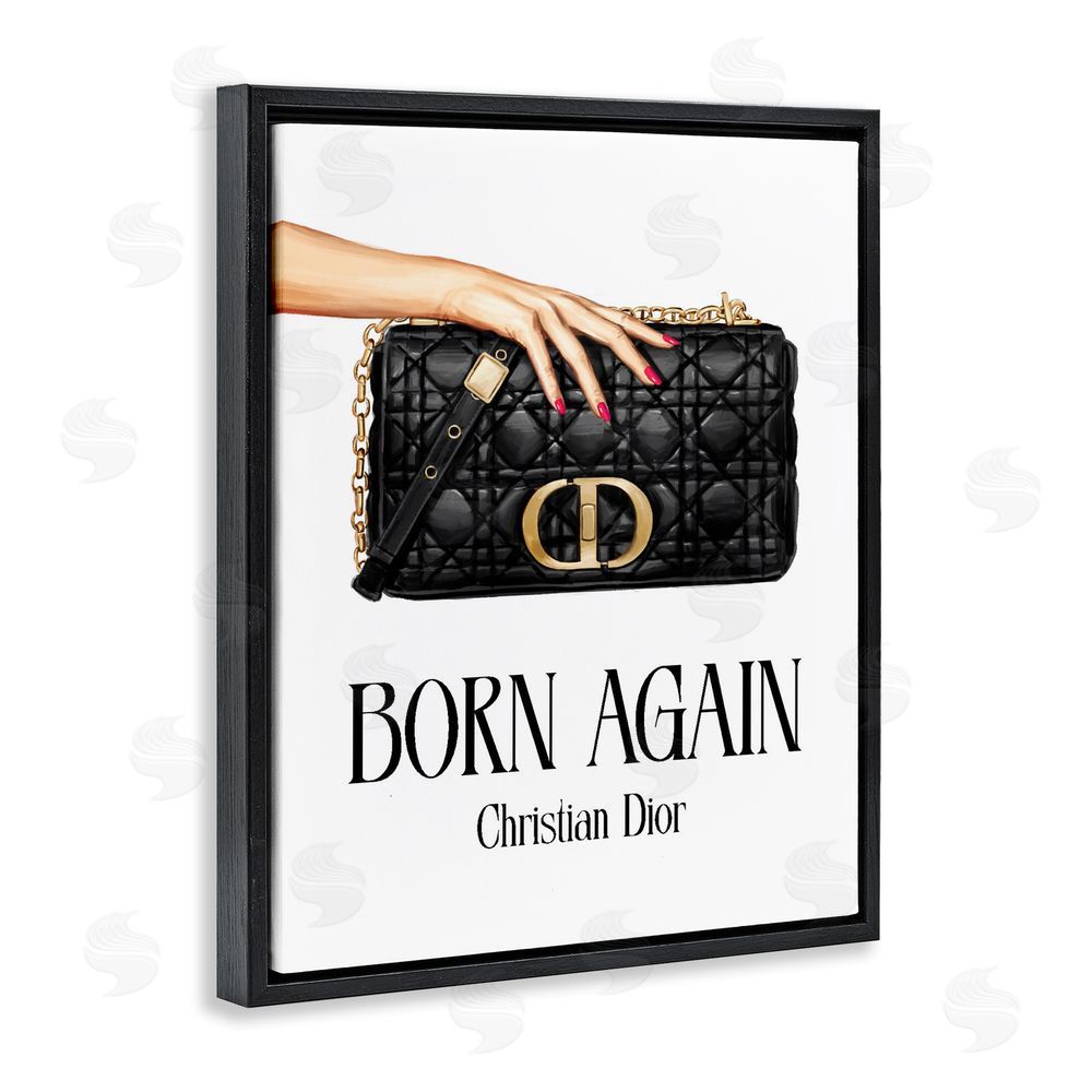 Ziwei Li Born Again Christian Luxury Black Floating Frame Stretched Canvas Wall Art Print