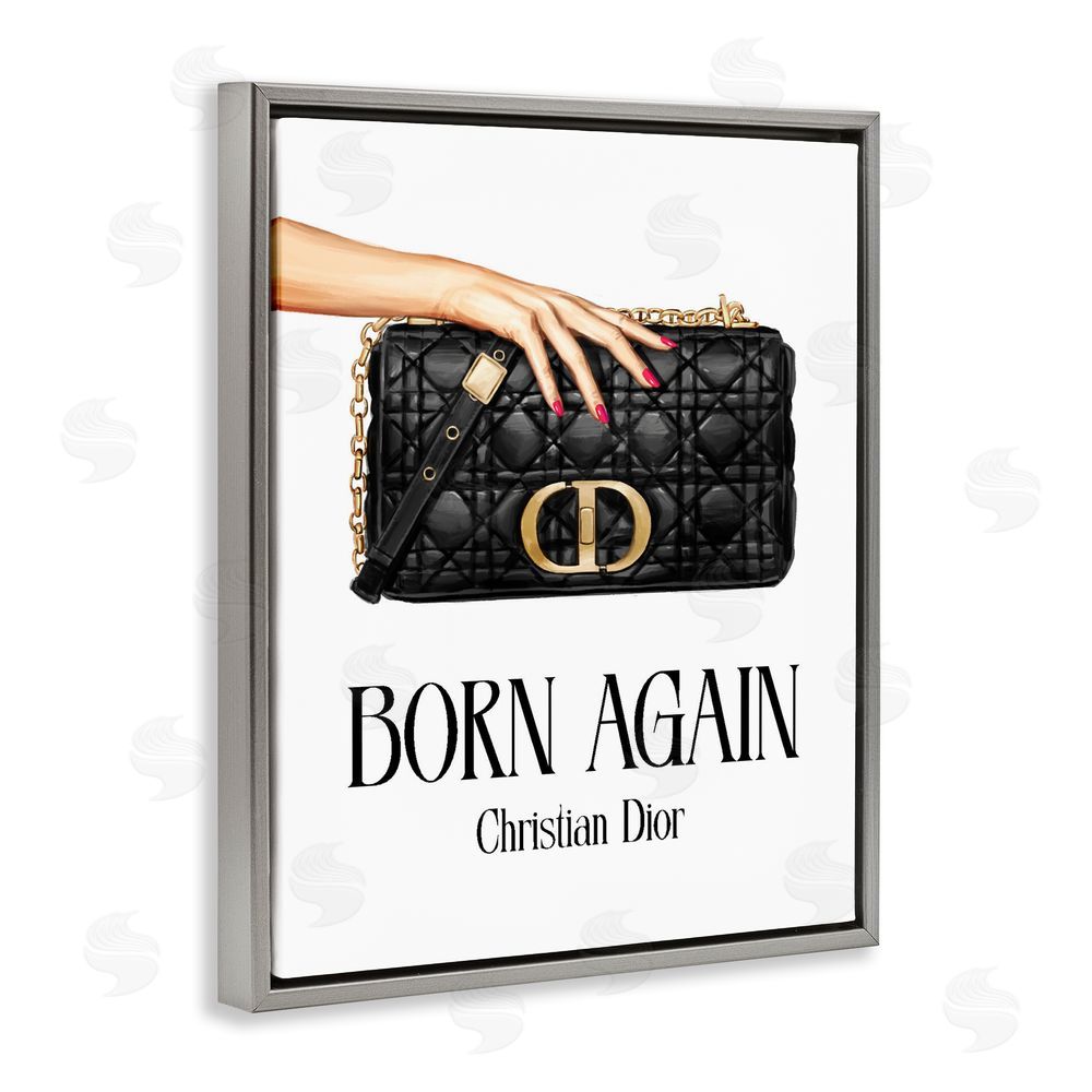 Ziwei Li Born Again Christian Luxury Gray Floating Frame Stretched Canvas Wall Art Print