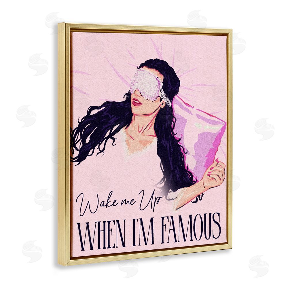 Ziwei Li Wake Me Up When Famous Gold Floating Framed Canvas Wall Art Print