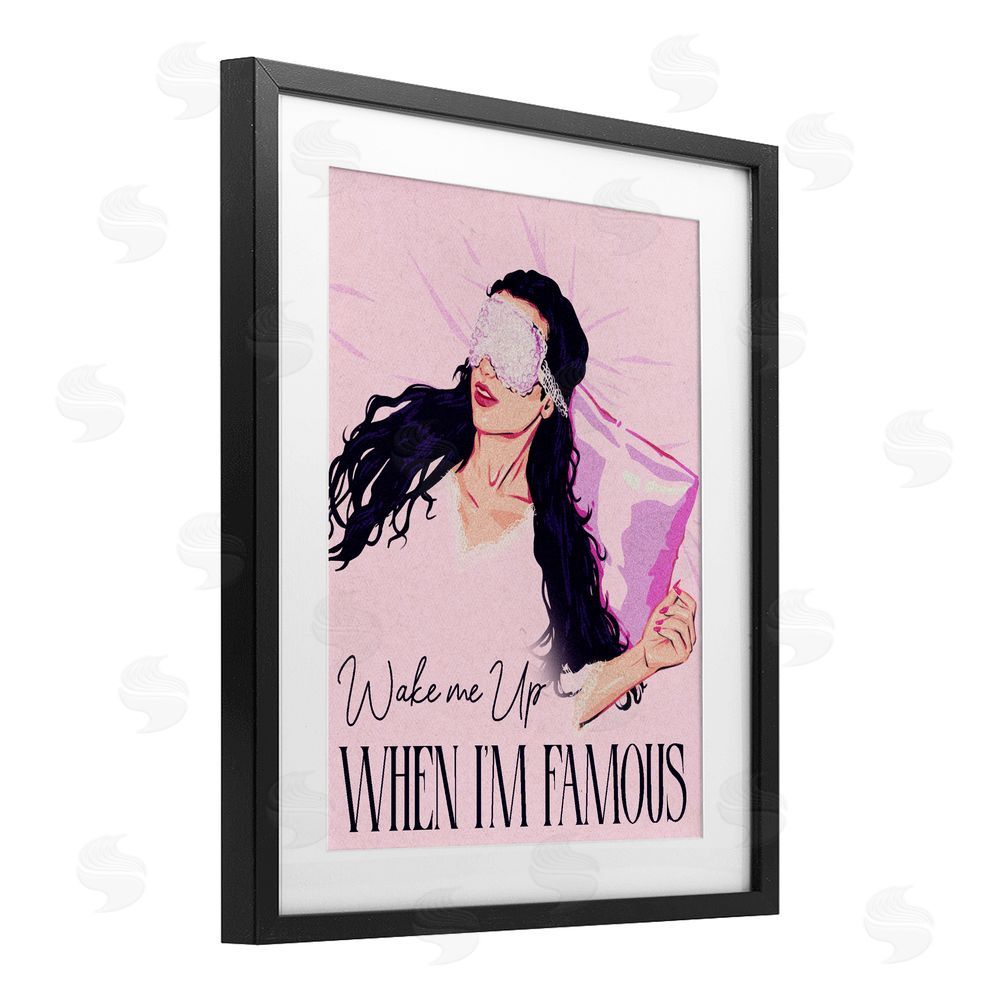 Ziwei Li Wake Me Up When Famous Black Framed Print Under Glass with White Mat Wall Art