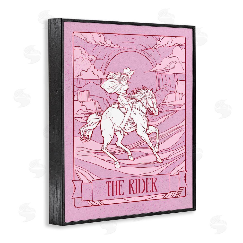 Ziwei Li Cowgirl Rider Tarot Card Black Framed Giclee Wall Art Print
