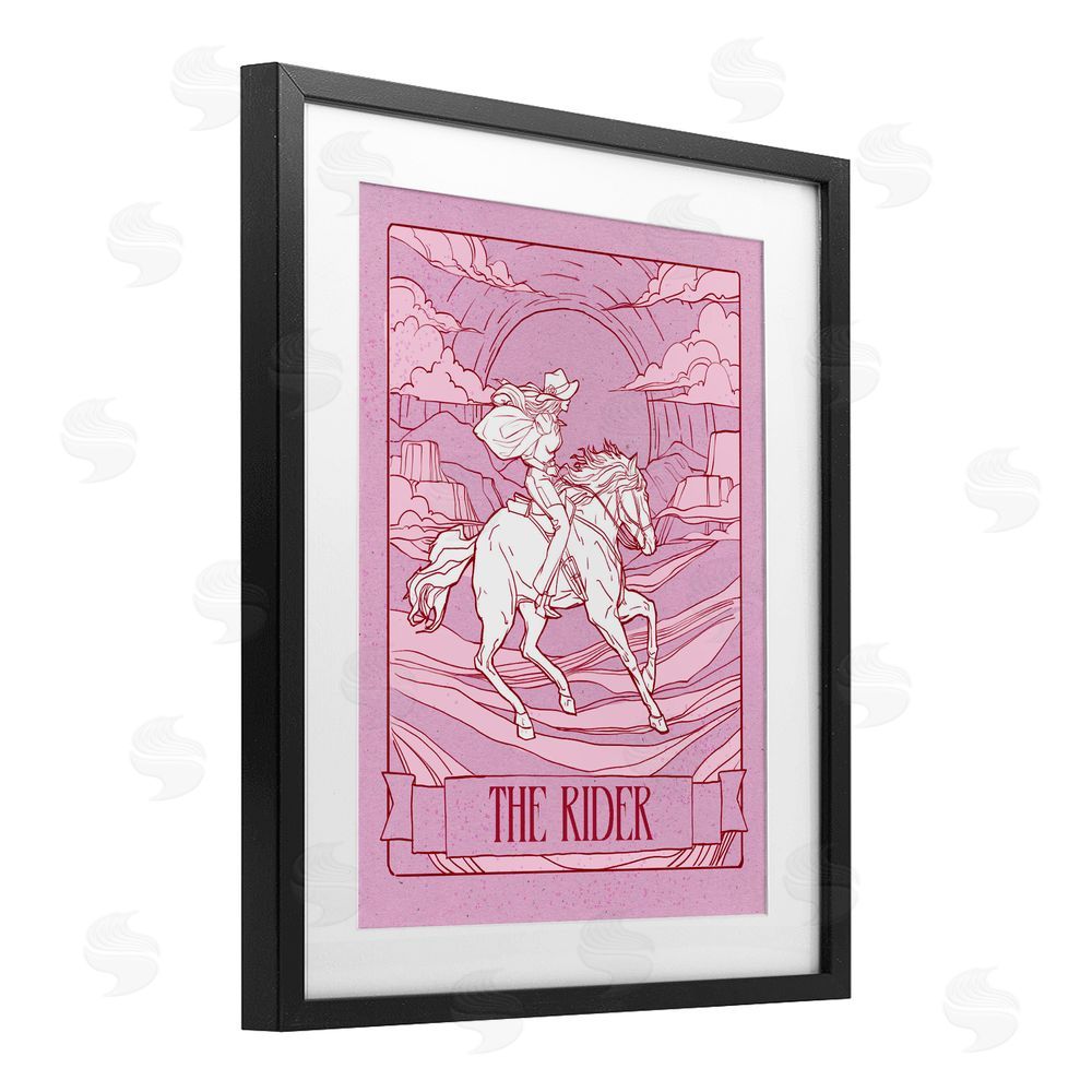 Ziwei Li Cowgirl Rider Tarot Card Black Framed Print Under Glass Wall Art