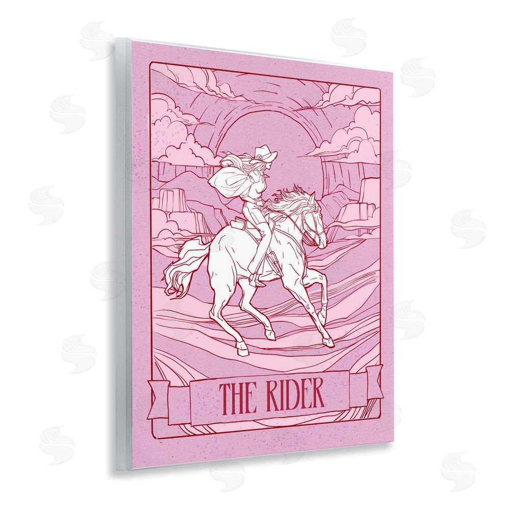 Ziwei Li Cowgirl Rider Tarot Card Wall Plaque with Fixed Lithograph Print