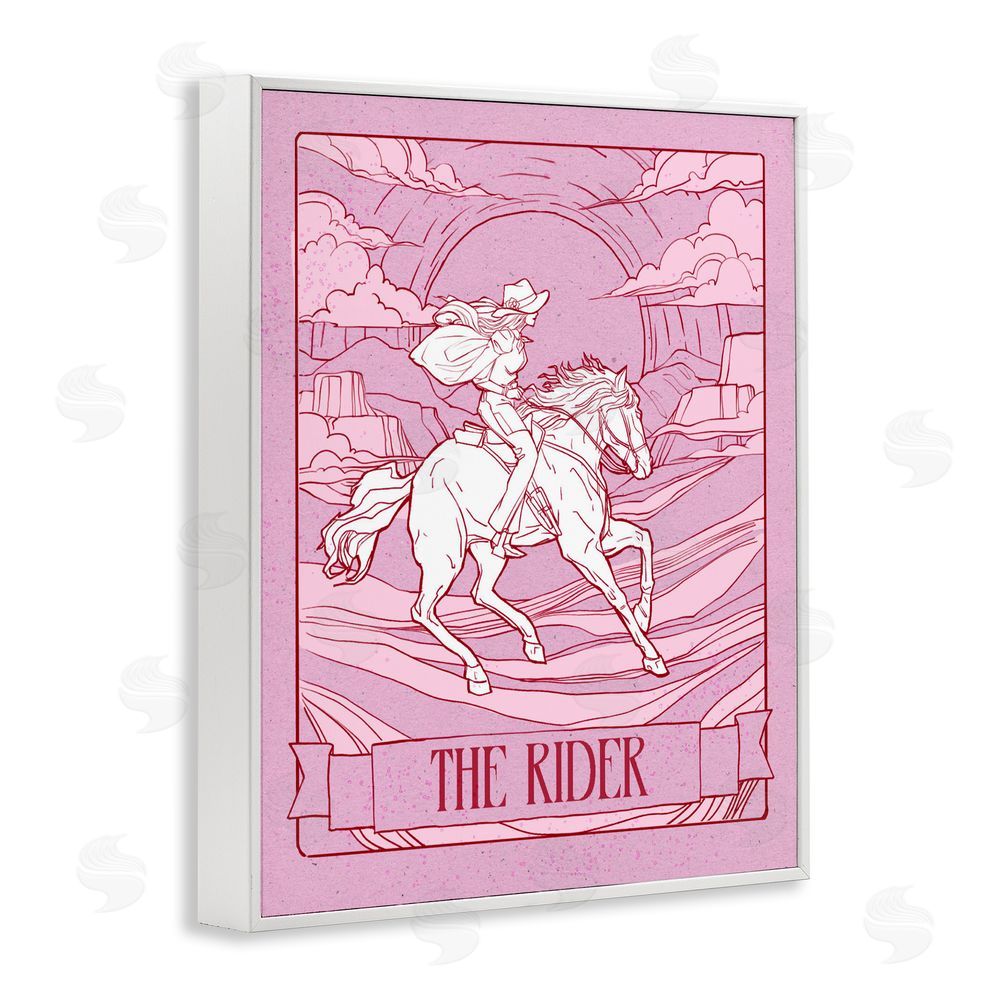 Ziwei Li Cowgirl Rider Tarot Card White Framed Giclee Wall Art Print