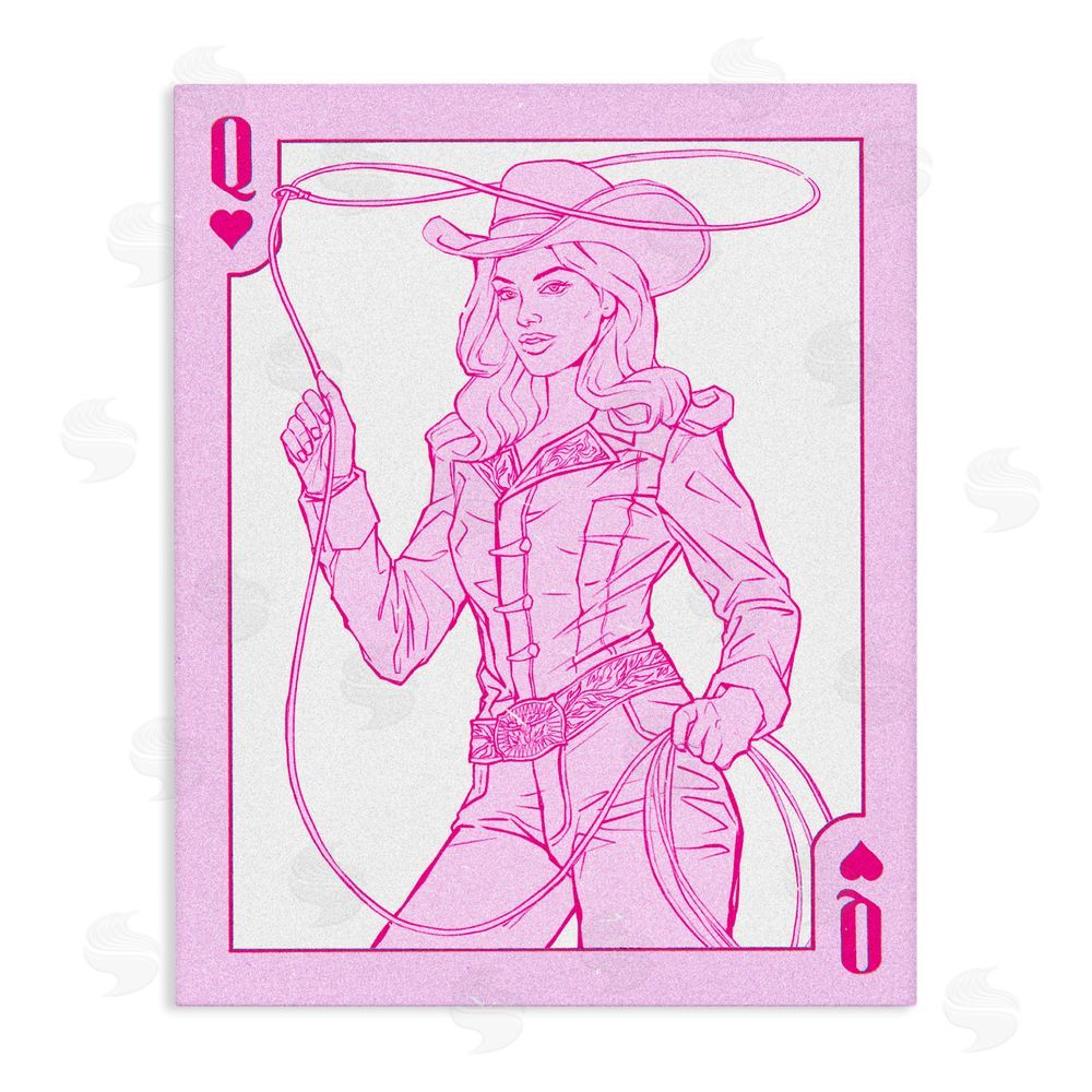 Ziwei Li Cowgirl Queen of Hearts Stretched Canvas Wall Art