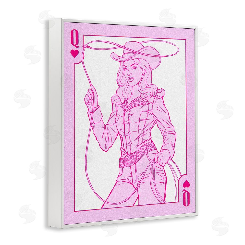 Ziwei Li Cowgirl Queen of Hearts White Framed Giclee Wall Art Print