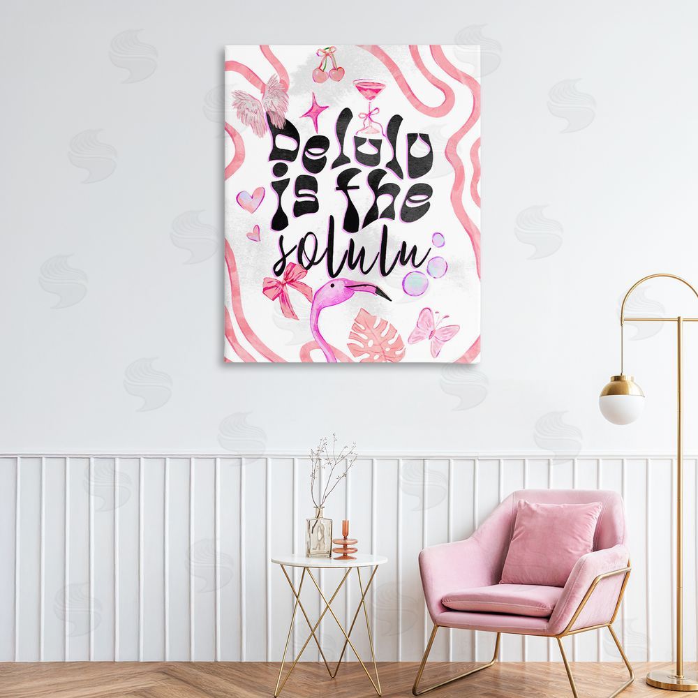 Ziwei Li Delulu Is The Solulu Stretched Canvas Wall Art in Room