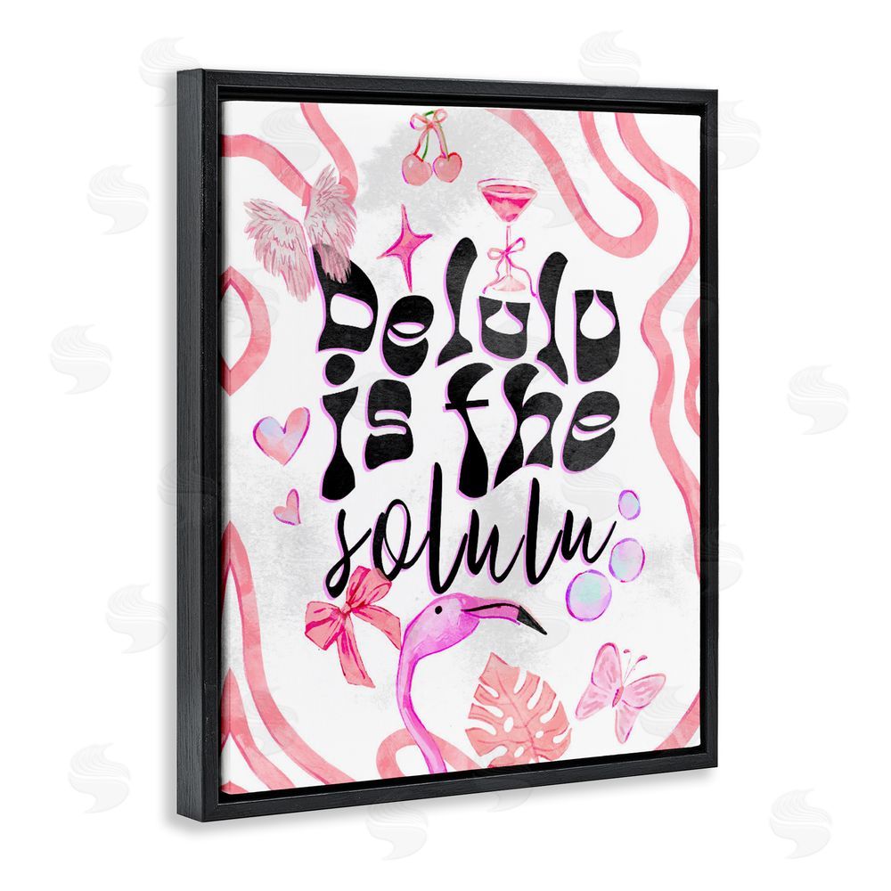 Ziwei Li Delulu Is The Solulu Black Floating Frame Canvas Wall Art Print