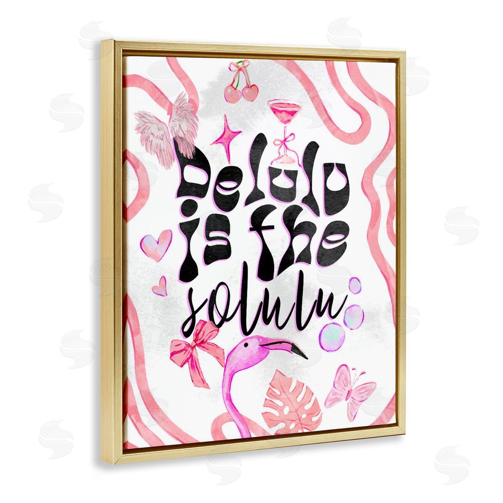 Ziwei Li Delulu Is The Solulu Gold Floating Frame Canvas Wall Art Print