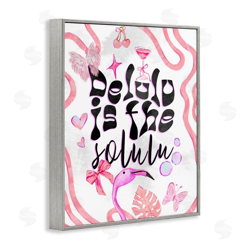 Ziwei Li Delulu Is The Solulu Gray Framed Giclee Wall Art Print