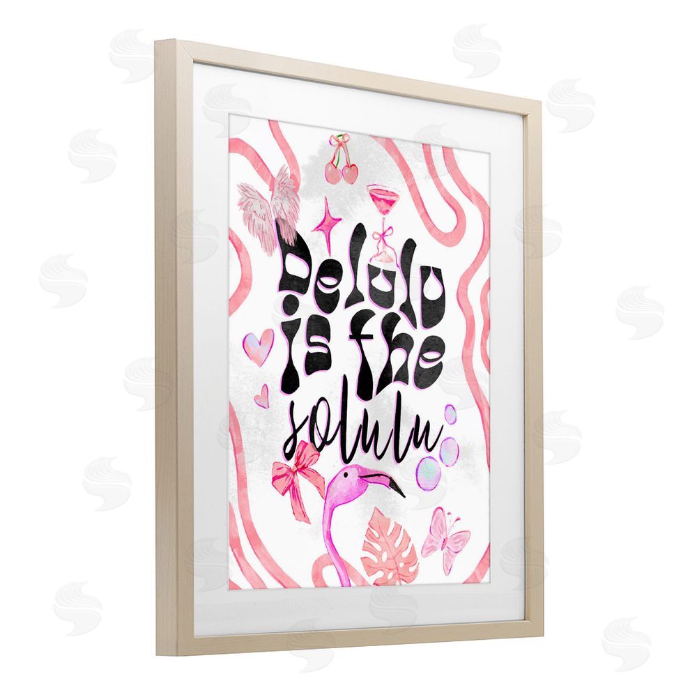 Ziwei Li Delulu Is The Solulu Brown Framed Print Under Glass Wall Art