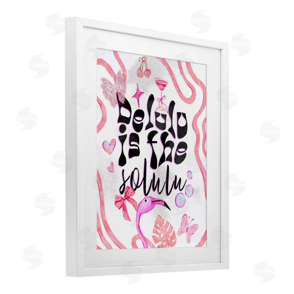 Ziwei Li Delulu Is The Solulu White Framed Print Under Glass Wall Art