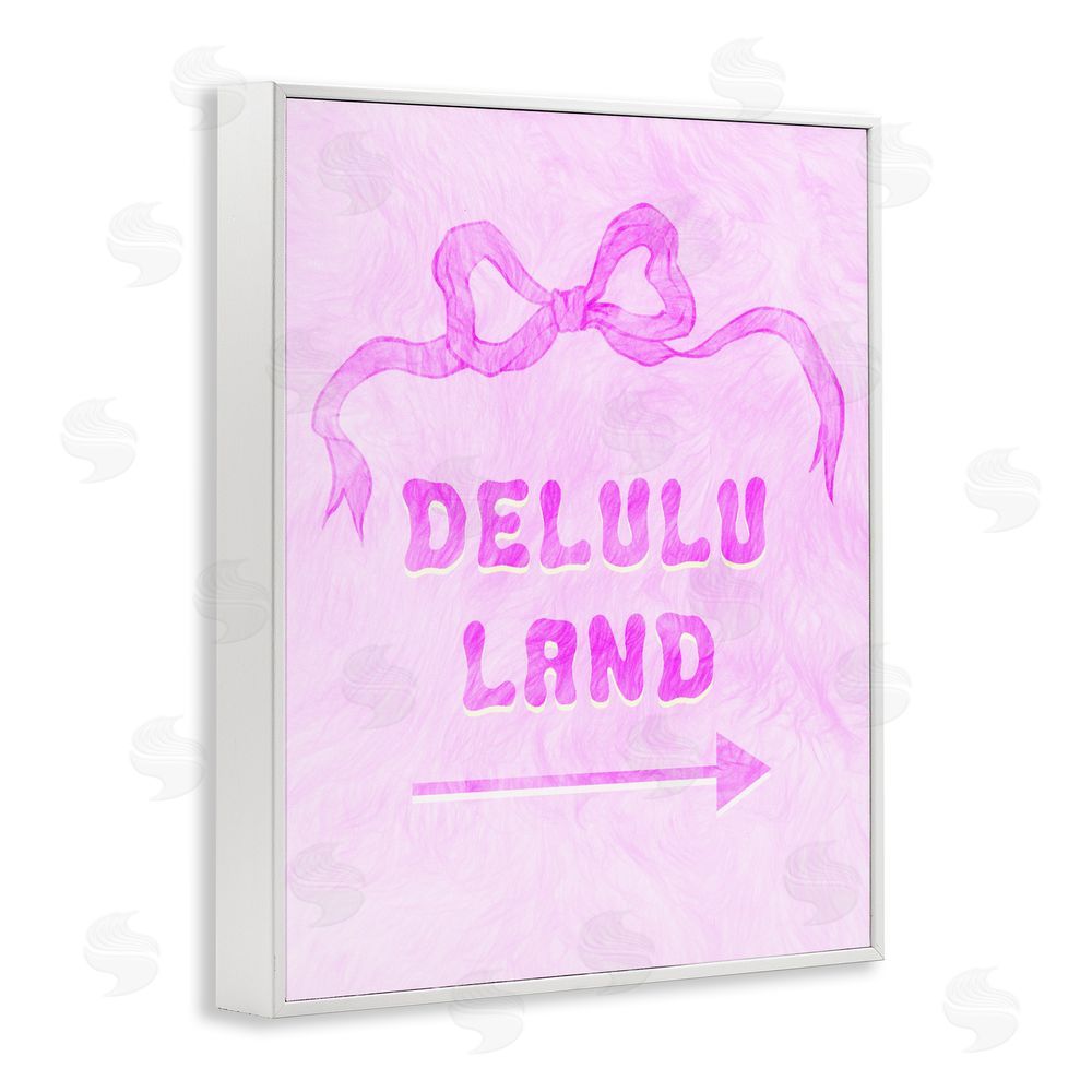 Ziwei Li Delulu Land Feminine Ribbon White Framed Giclee Wall Art Print