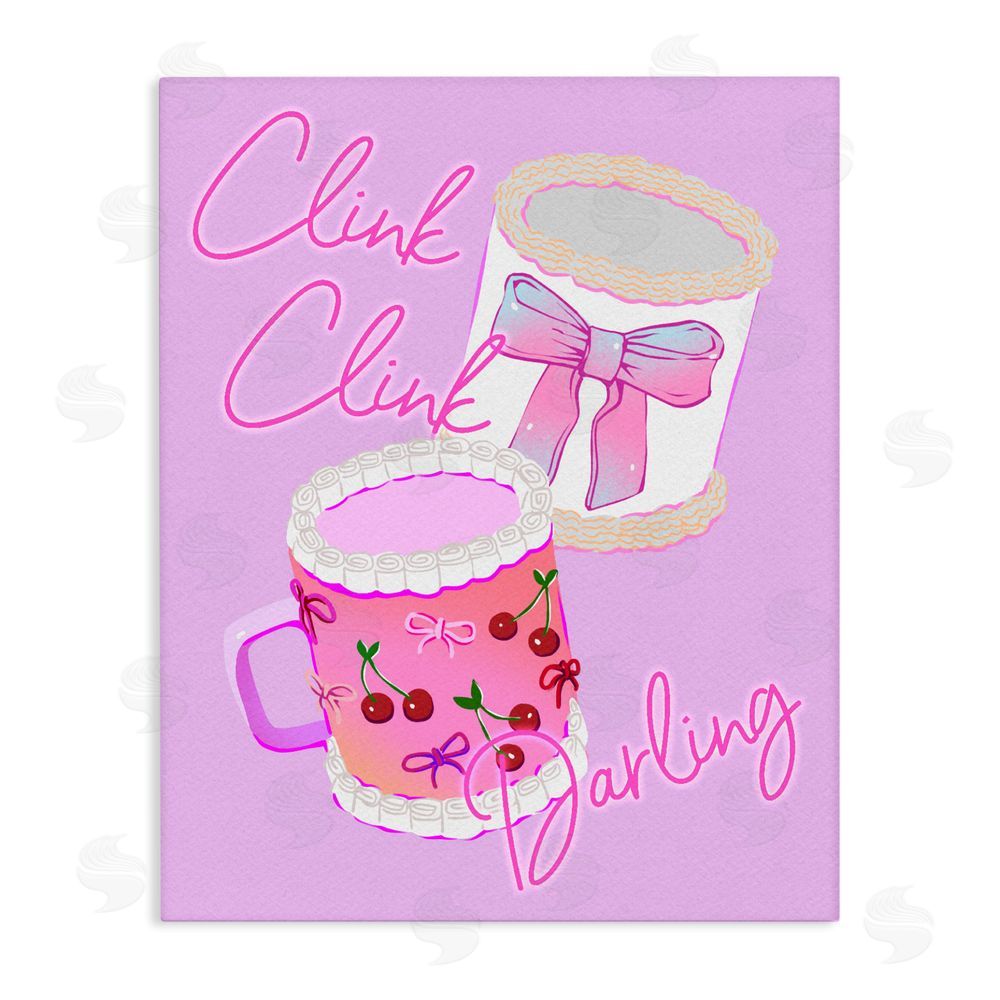 Ziwei Li Clink Darling Cherry Mug Stretched Canvas Wall Art