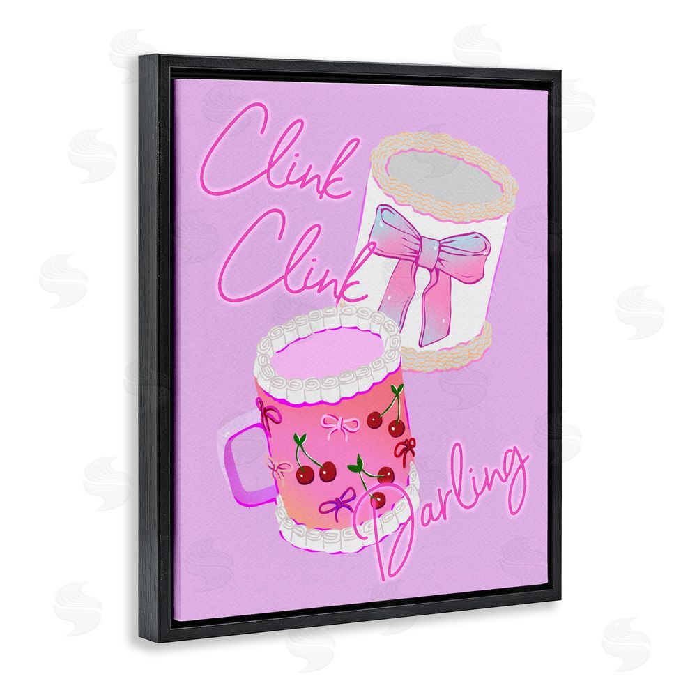 Ziwei Li Clink Darling Cherry Mug Black Floating Frame Canvas Wall Art Print