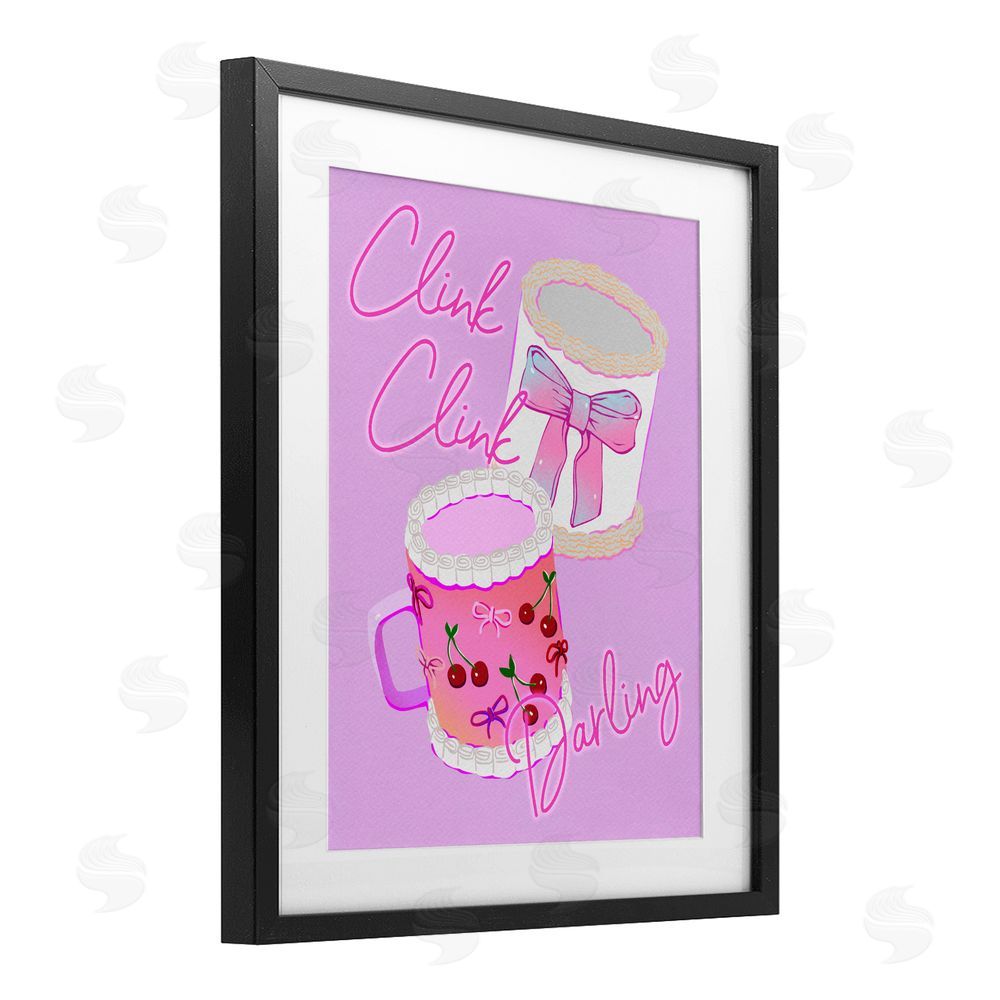Ziwei Li Clink Darling Cherry Mug Black Framed Print Under Glass Wall Art