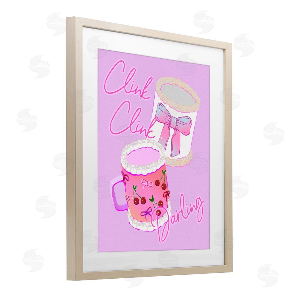 Ziwei Li Clink Darling Cherry Mug Brown Framed Print Under Glass Wall Art