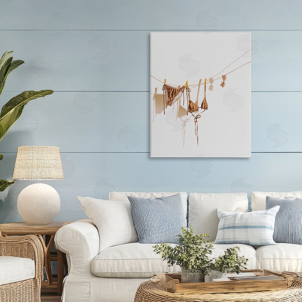 Ziwei Li Sunlit Bikini on Clothesline Stretched Canvas on Wall