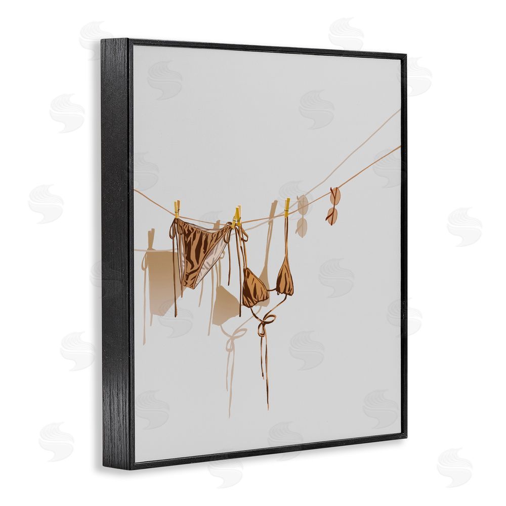 Ziwei Li Sunlit Bikini on Clothesline Black Framed Giclee Wall Art Print
