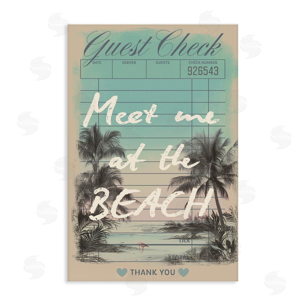 Sarah Donington Art Hustle LLC Meet Me At Beach Check Canvas Wall Art Print