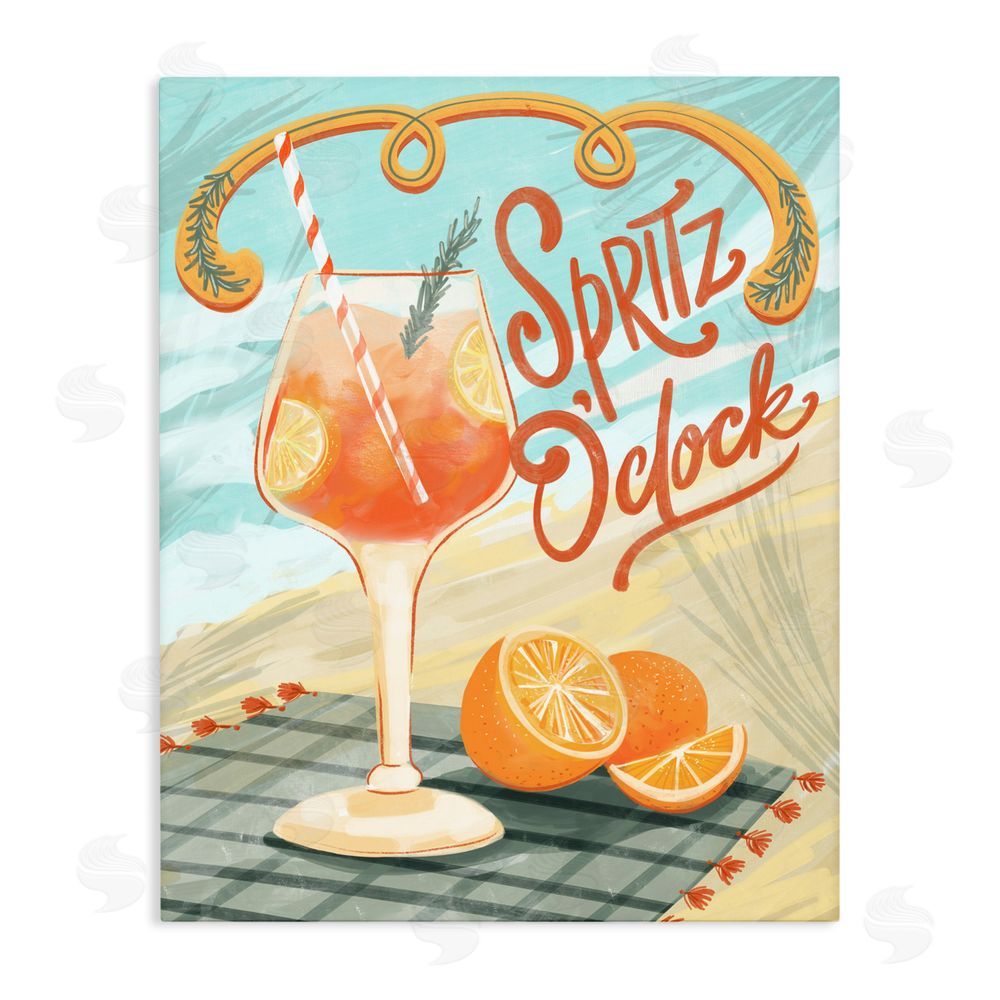 Connie Summers Spritz O'Clock Citrus Cocktail Stretched Canvas Wall Art Print