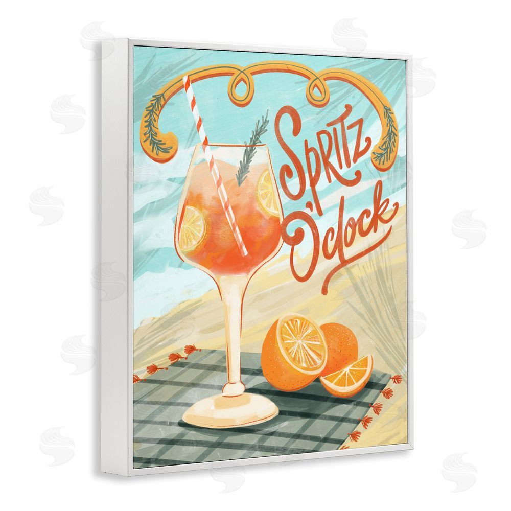 Connie Summers Spritz O'Clock Citrus Cocktail White Framed Giclee Wall Art Print