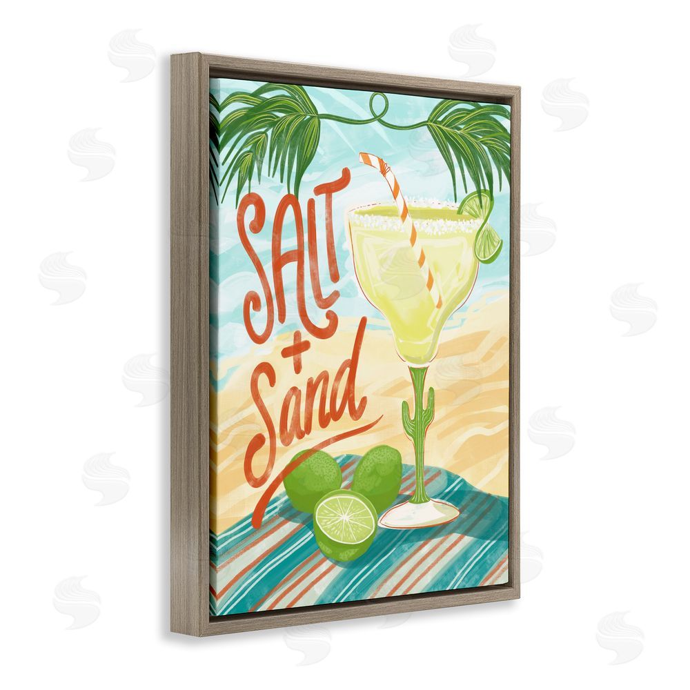 Connie Summers Salt & Sand Margarita Brown Floating Framed Canvas Wall Art Print