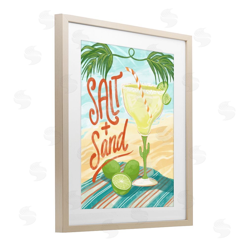 Connie Summers Salt & Sand Margarita Brown Framed Print Under Glass with White Mat Wall Art