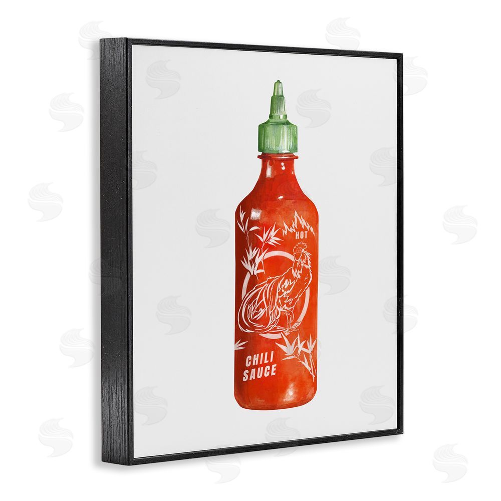 Radhika Modi Iconic Hot Sauce Bottle Black Framed Giclee Wall Art Print