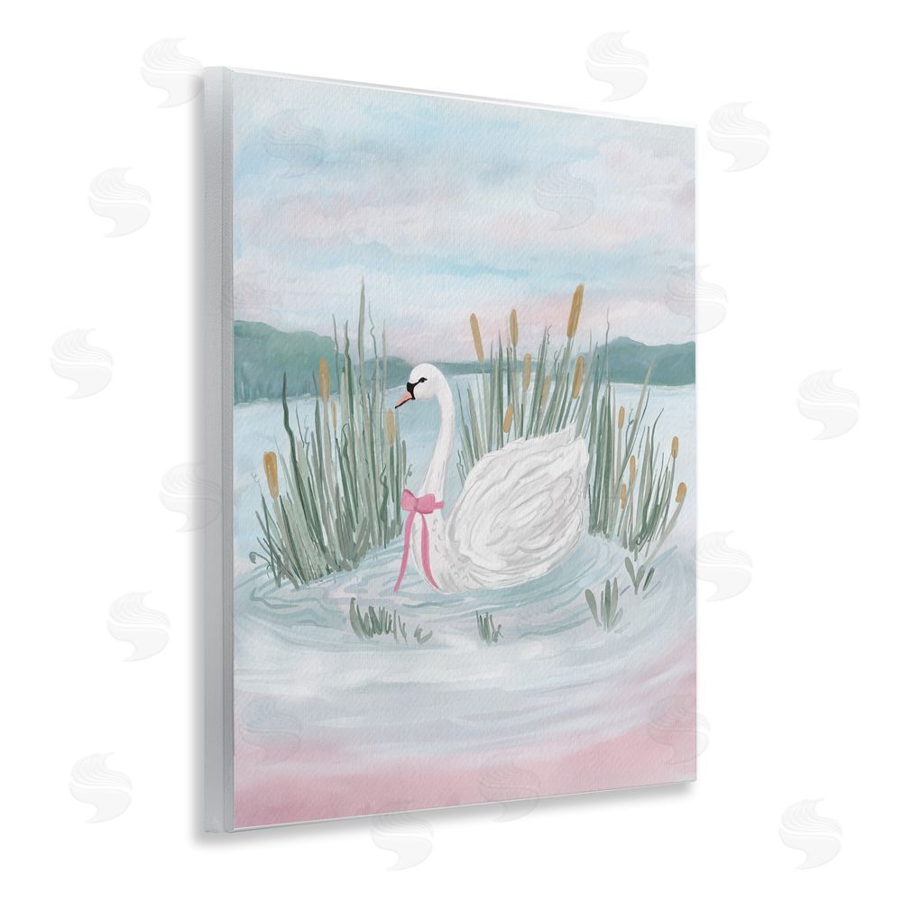 Adreane Fippinger Swan Serenade on Lake Wall Plaque Printed Art