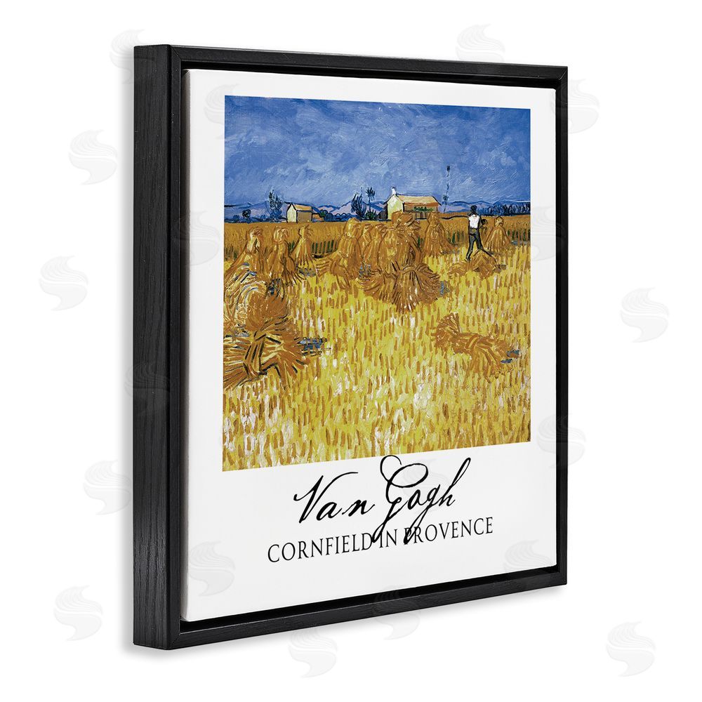 Vintage Hustle Van Gogh Cornfield Provence Black Floating Frame Canvas Wall Art Print