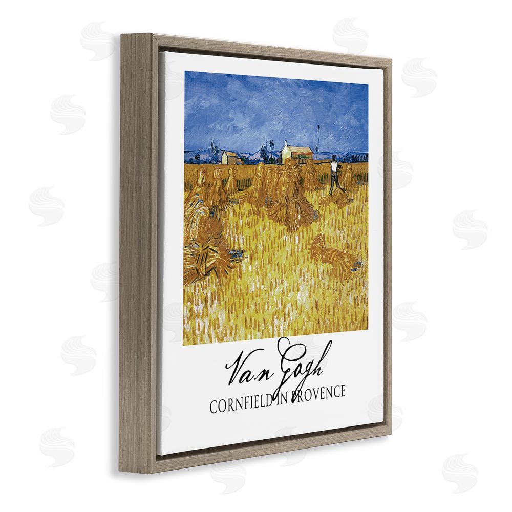 Vintage Hustle Van Gogh Cornfield Provence Brown Floating Frame Canvas Wall Art Print