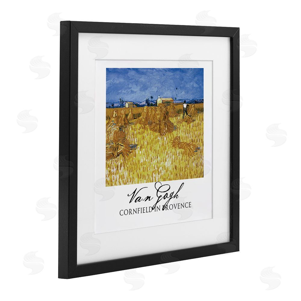 Vintage Hustle Van Gogh Cornfield Provence Black Framed Print Under Glass Wall Art