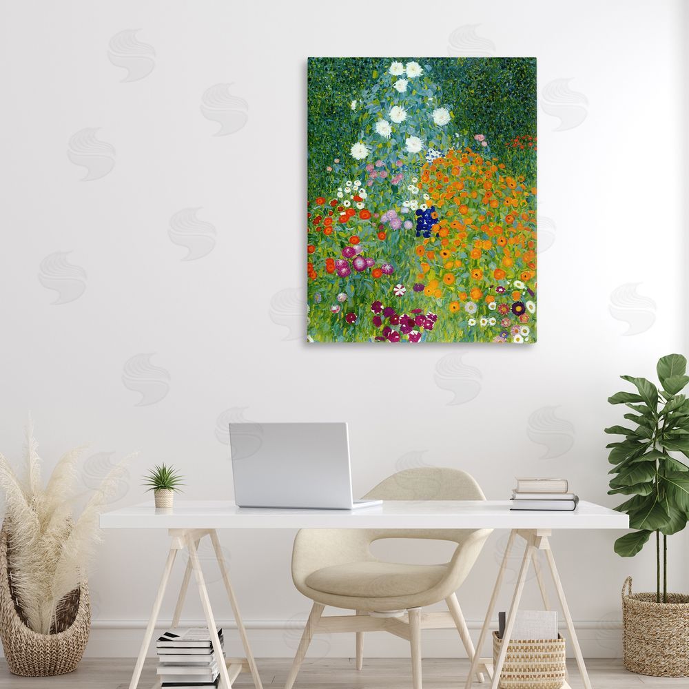 Vintage Hustle Farm Garden Classic Klimt Stretched Canvas Wall Art in Room