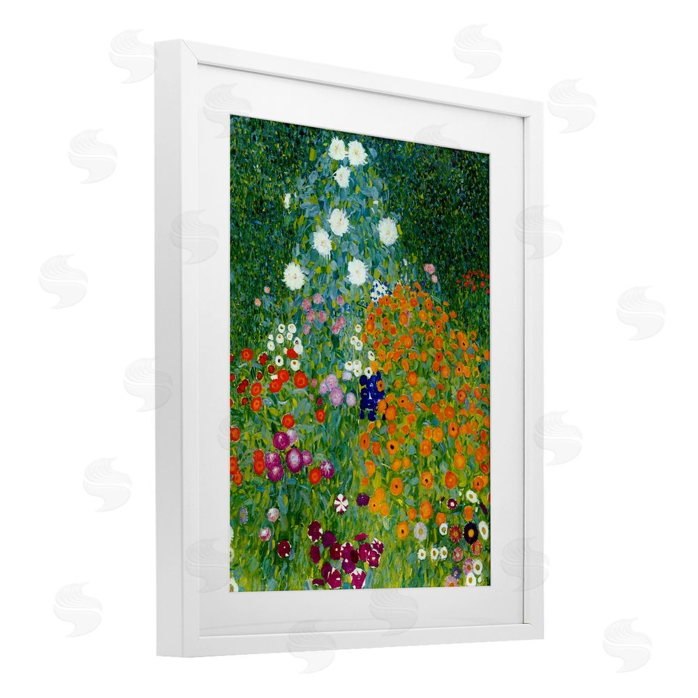 Vintage Hustle Farm Garden Classic Klimt White Framed Print Under Glass Wall Art