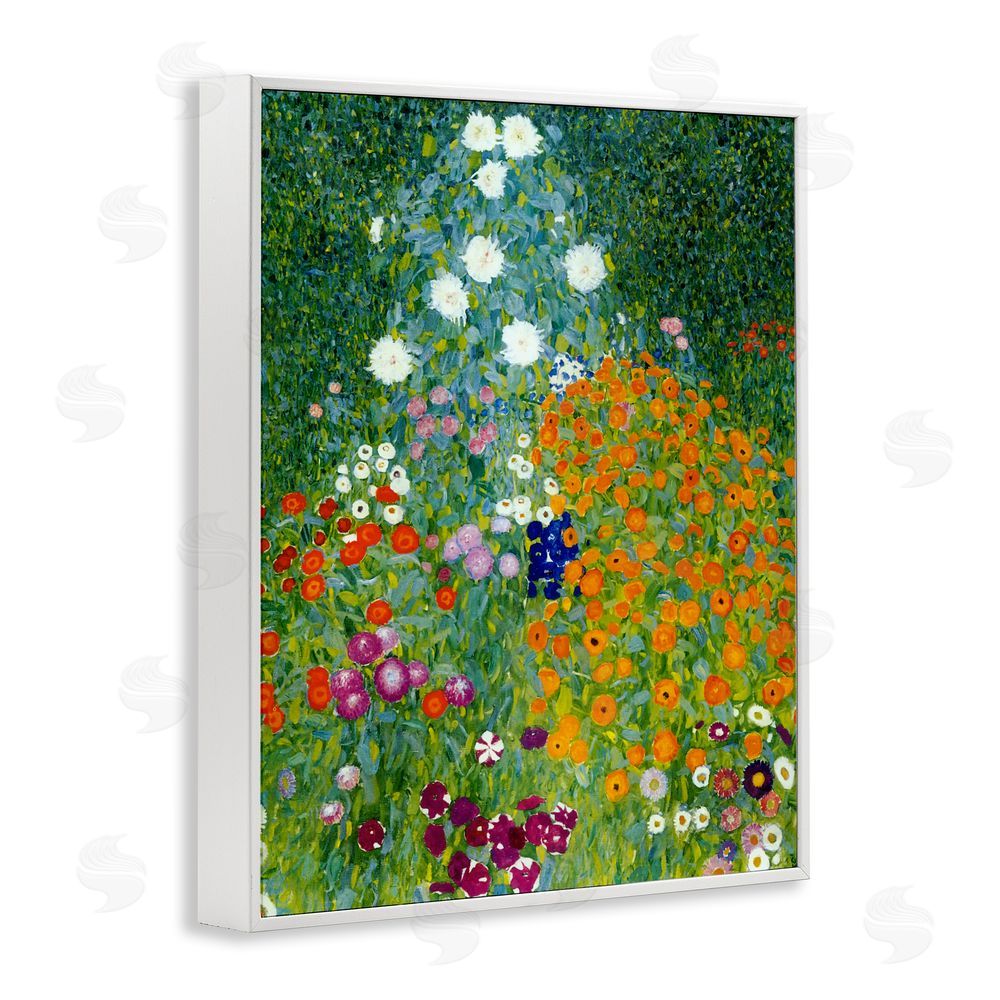 Vintage Hustle Farm Garden Classic Klimt White Framed Giclee Wall Art
