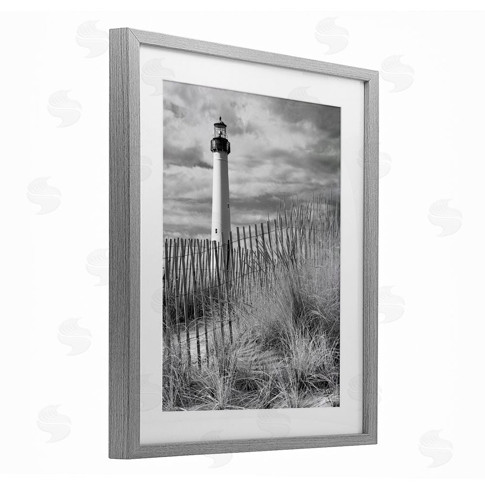 MJ Photography Cape May Lighthouse View Gray Framed Print Under Glass with Matting Wall Art