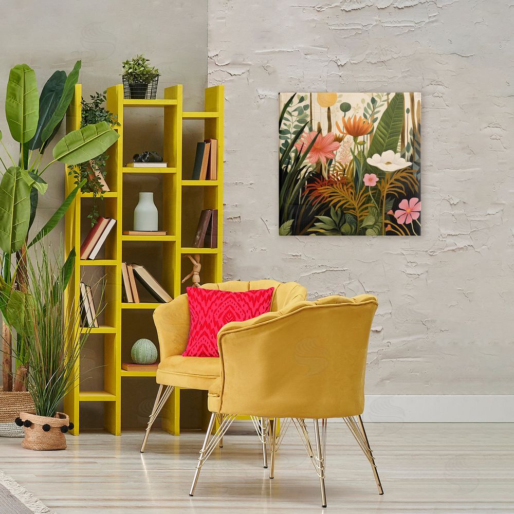 Lazar Studio Botanical Embrace in the Jungle Stretched Canvas Wall Art Print in Room