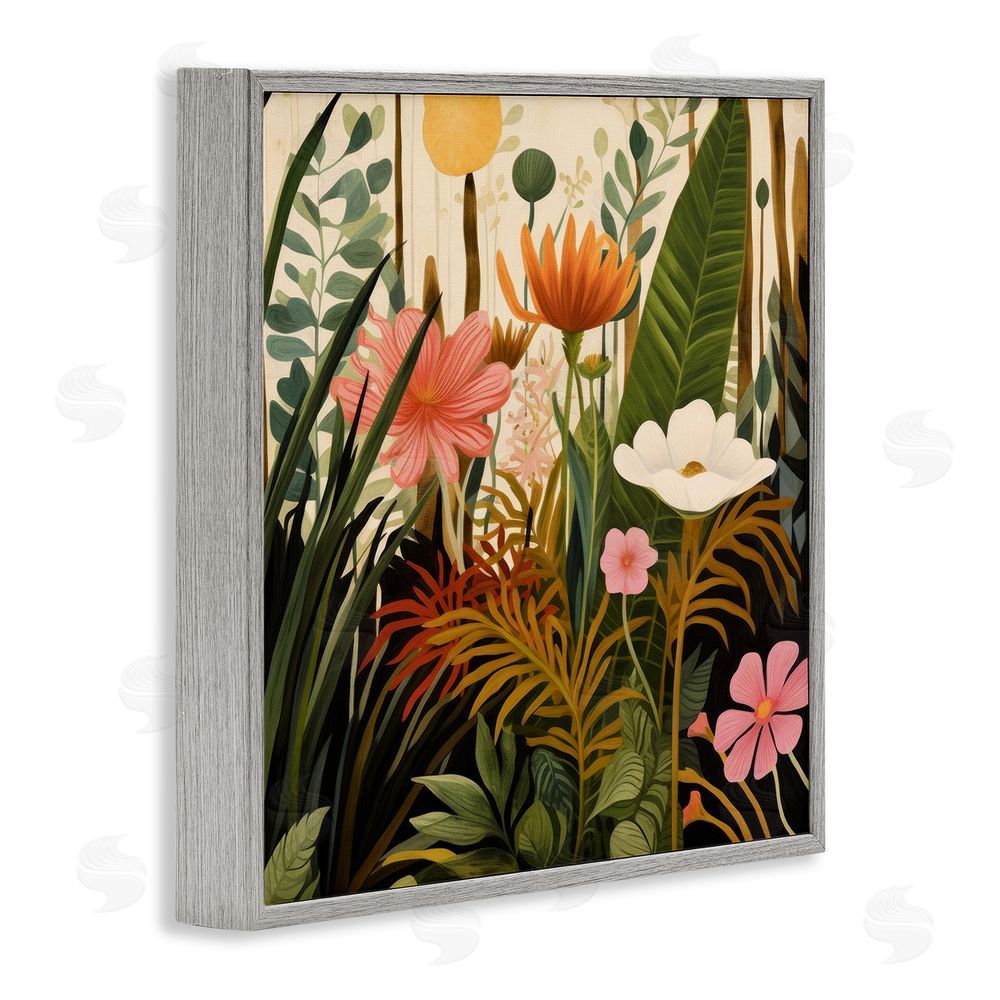 Lazar Studio Botanical Embrace in the Jungle Gray Framed Giclee Wall Art Print