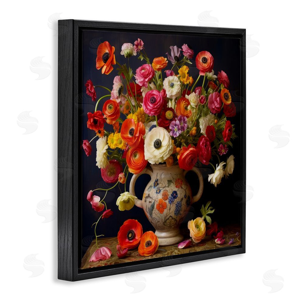 Lazar Studio Harmonious Bouquet Composition Black Floating Framed Canvas Wall Art