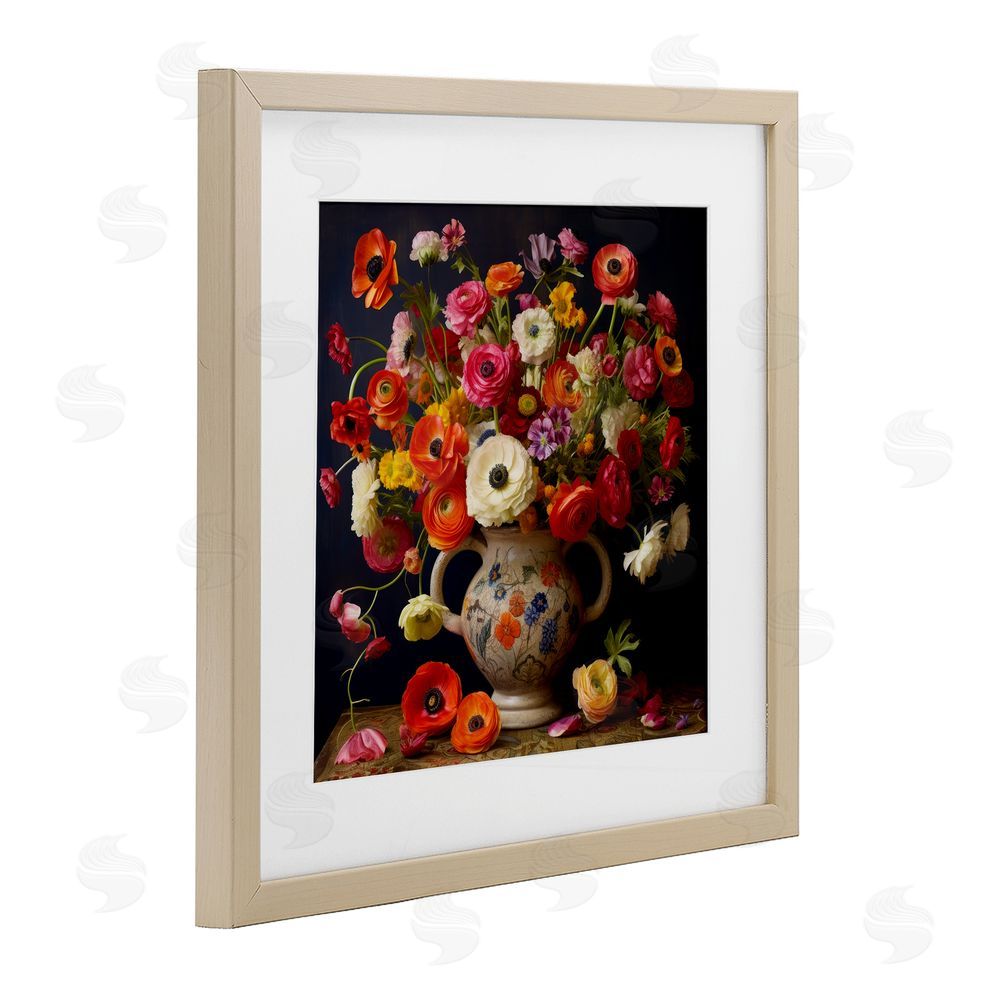 Lazar Studio Harmonious Bouquet Composition Brown Framed Print Under Glass Wall Art