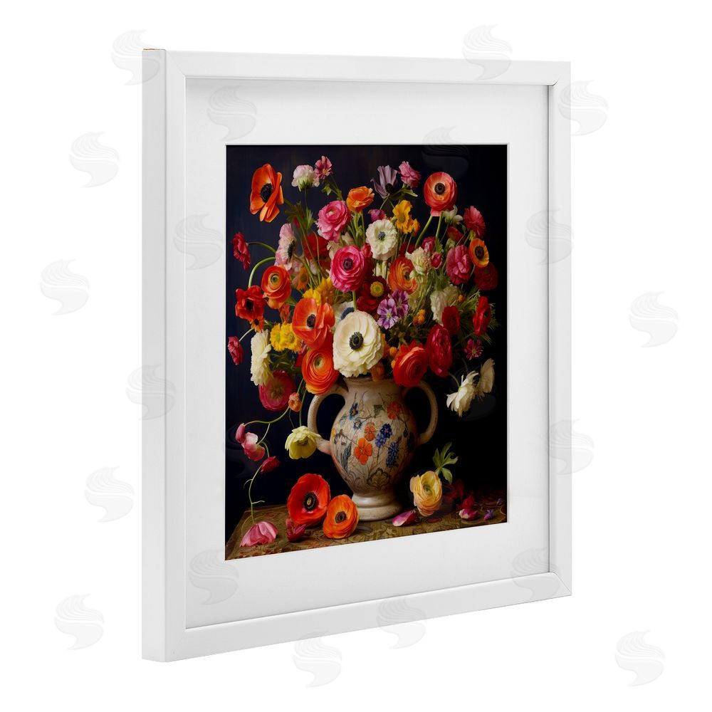 Lazar Studio Harmonious Bouquet Composition White Framed Print Under Glass Wall Art