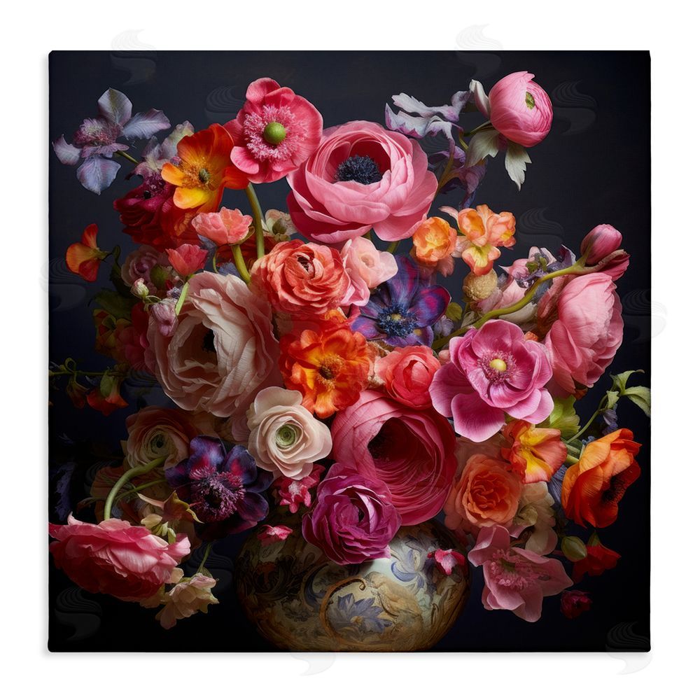 Lazar Studio Harmonious Composition of Florals Stretched Canvas Wall Art