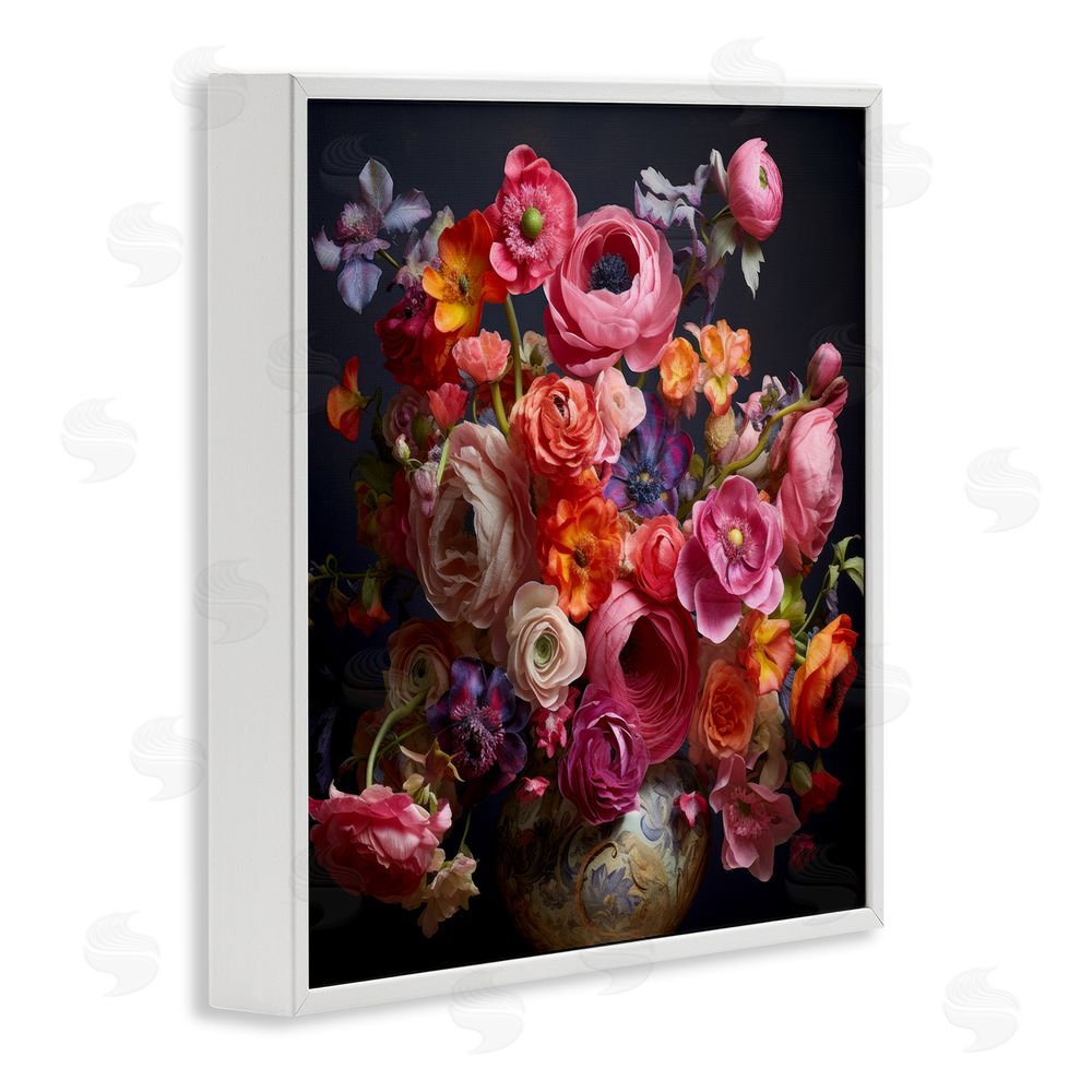 Lazar Studio Harmonious Composition of Florals White Framed Giclee Wall Art