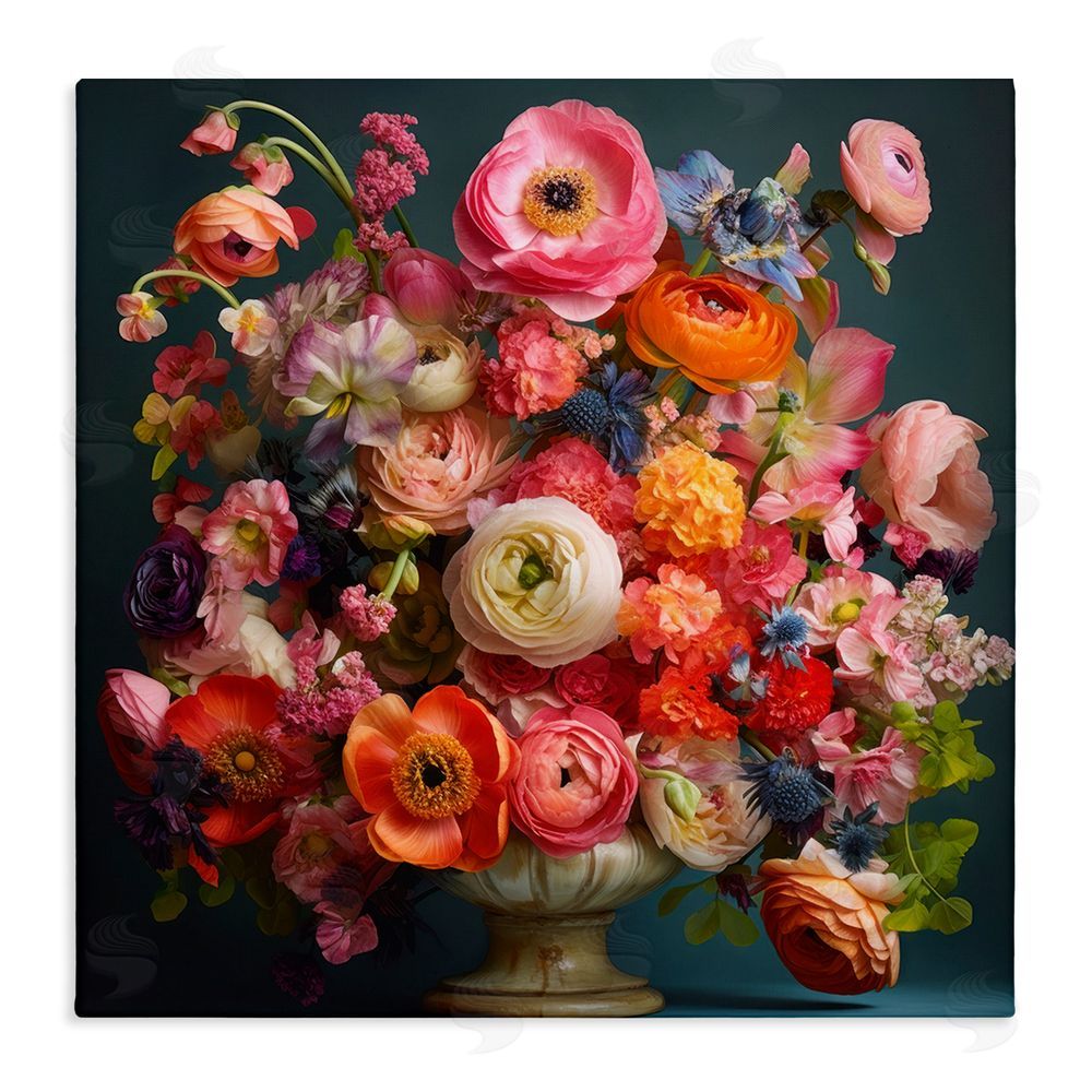 Lazar Studio Harmonious Mixed Peonies Stretched Canvas Wall Art