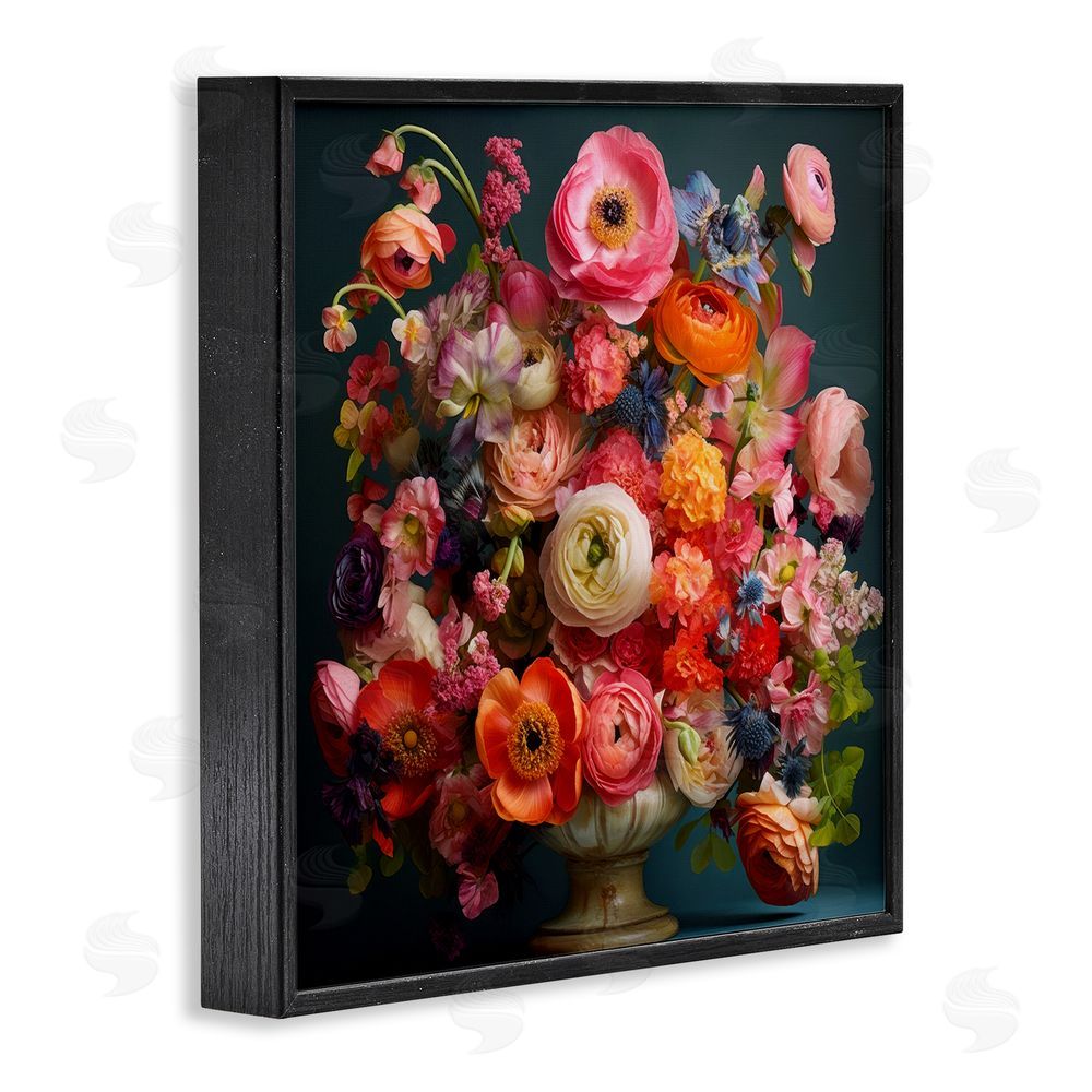 Lazar Studio Harmonious Mixed Peonies Black Framed Giclee Wall Art