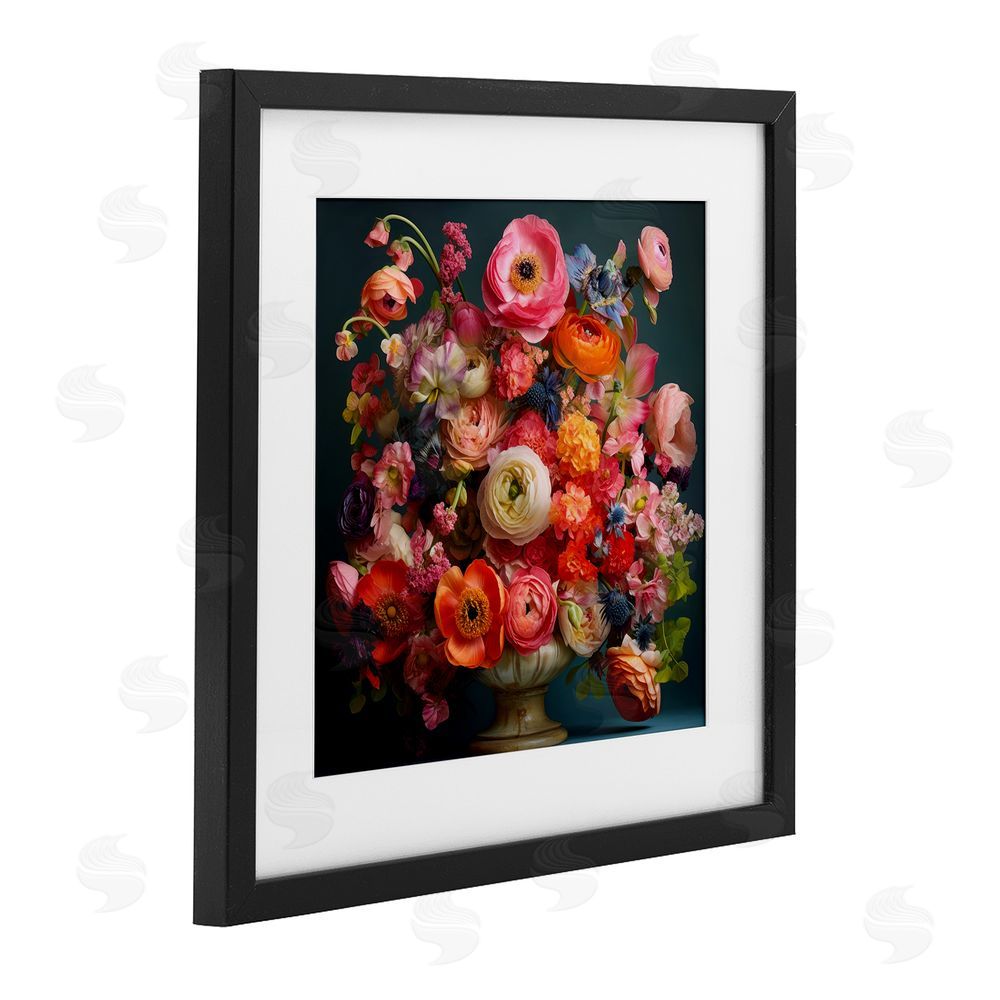 Lazar Studio Harmonious Mixed Peonies Black Framed Print Under Glass Wall Art