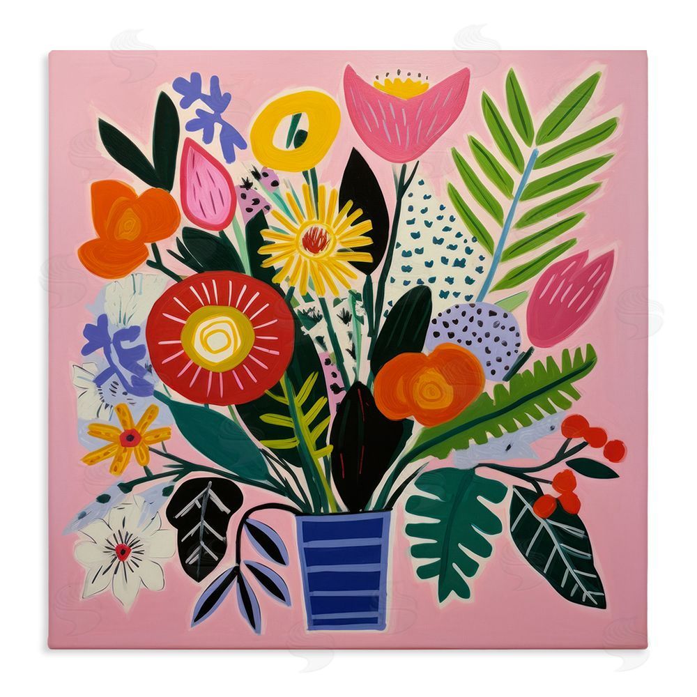 Lazar Studio Floral Flourish Summer Bouquet Stretched Canvas Wall Art