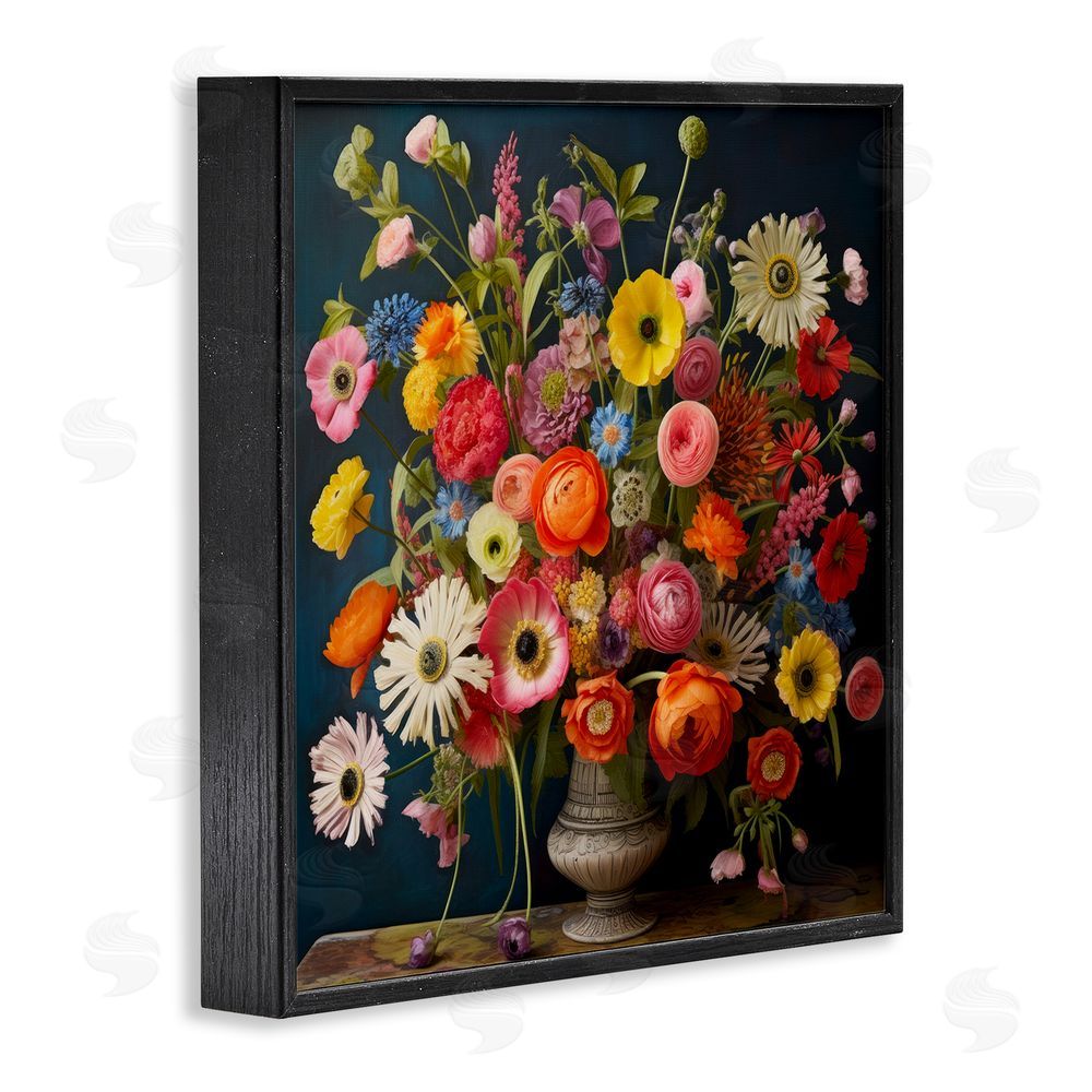 Lazar Studio Harmonious Garden Bouquet Black Framed Giclee Wall Art